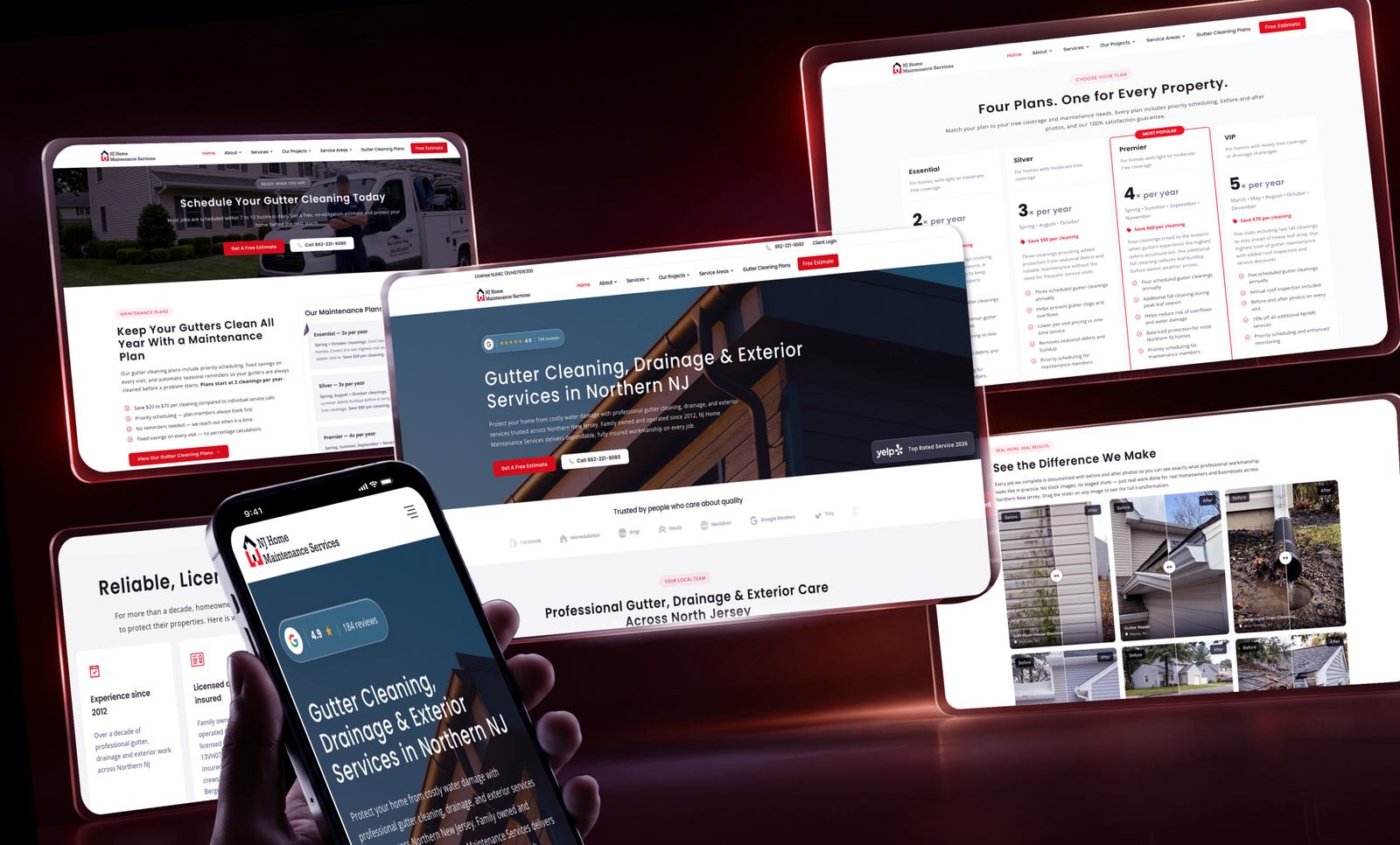design a contractor, construction, plumbing, hvac, roofing website 1